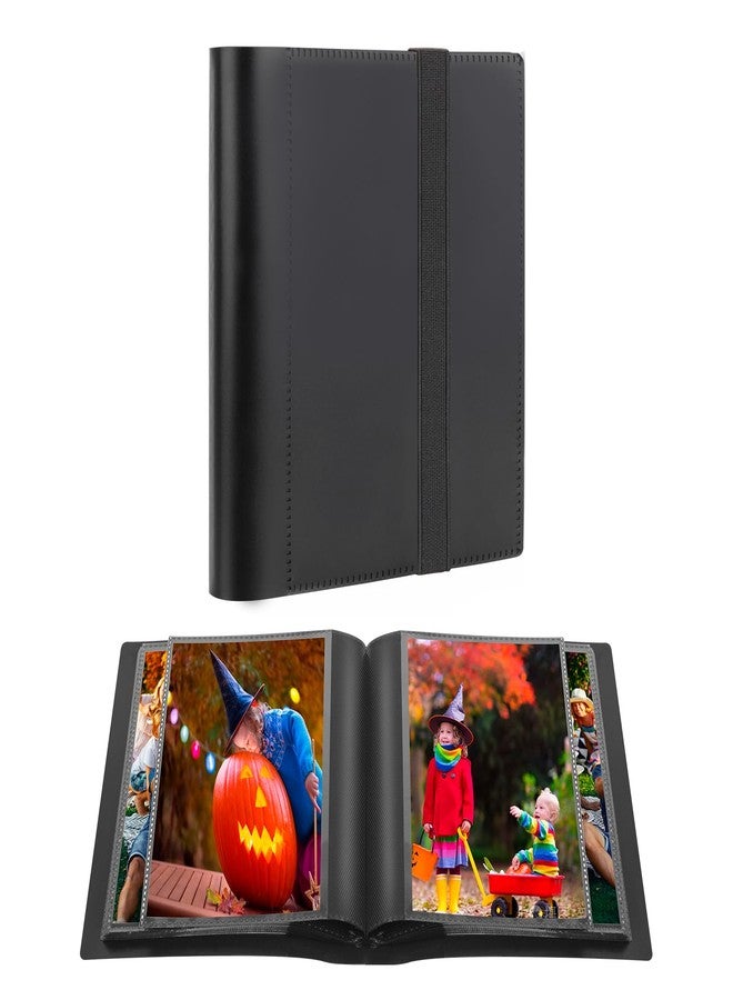 Aevdor Small Photo Album 4x6 Photos Black Inner Page with Strong Elastic band, Each Small Album Holds 64 Photos, 4x6 Mini Book Photo Pictures Album Birthday Christmas Photo Albums Wedding Anniversary (Black) - Image 1